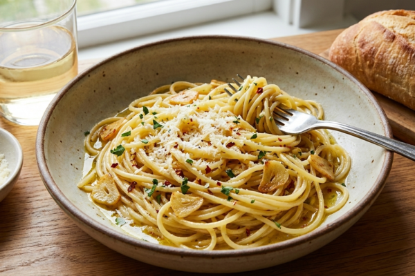 15-minute creamy garlic pasta #recipe #food #shorts #pasta