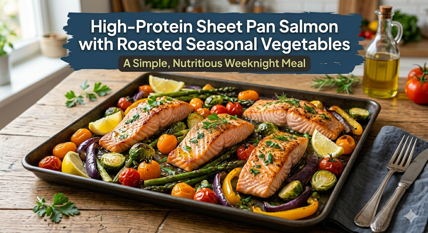 High-Protein Sheet Pan Salmon with Roasted Seasonal Vegetables
