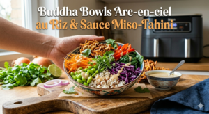 Buddha Bowls Arc-en-ciel au Riz & Sauce Miso-Tahini