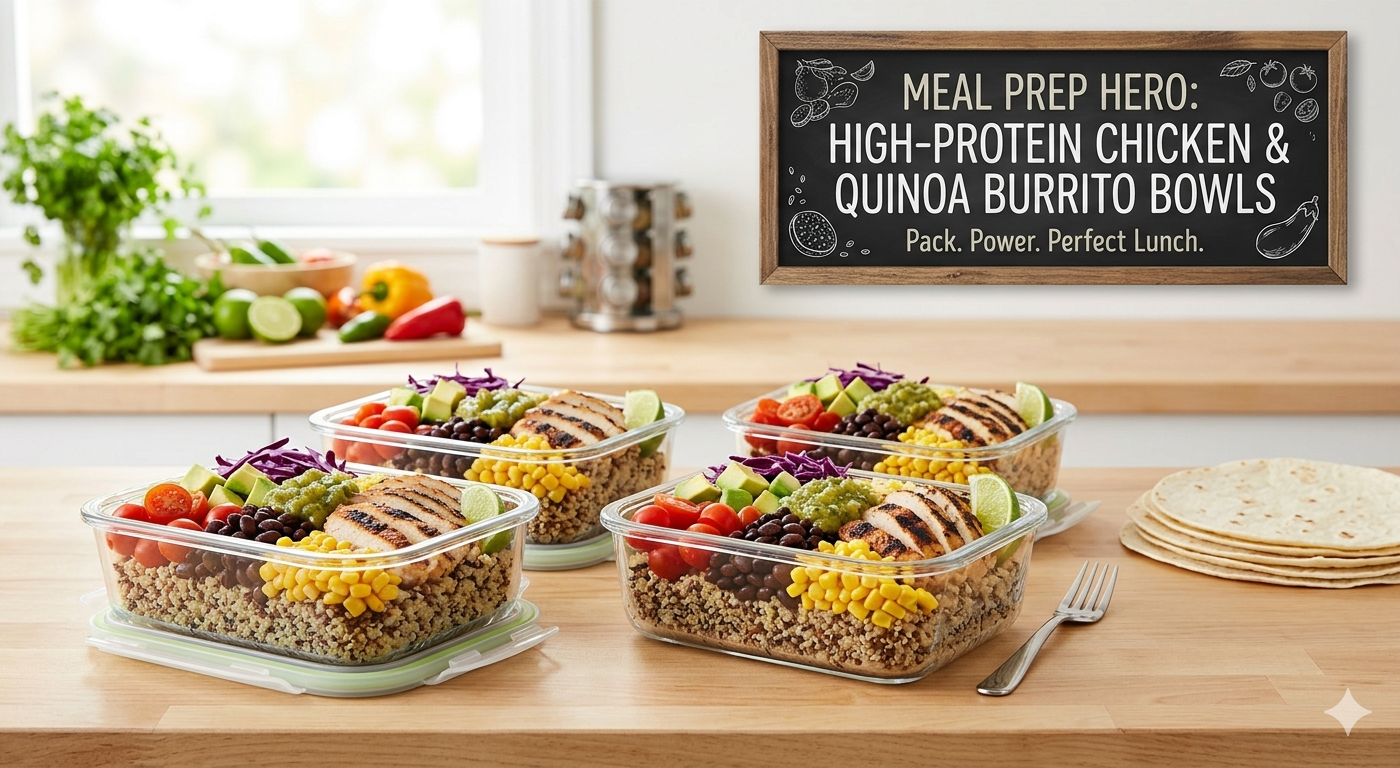 Meal Prep Hero: High-Protein Chicken & Quinoa Burrito Bowls