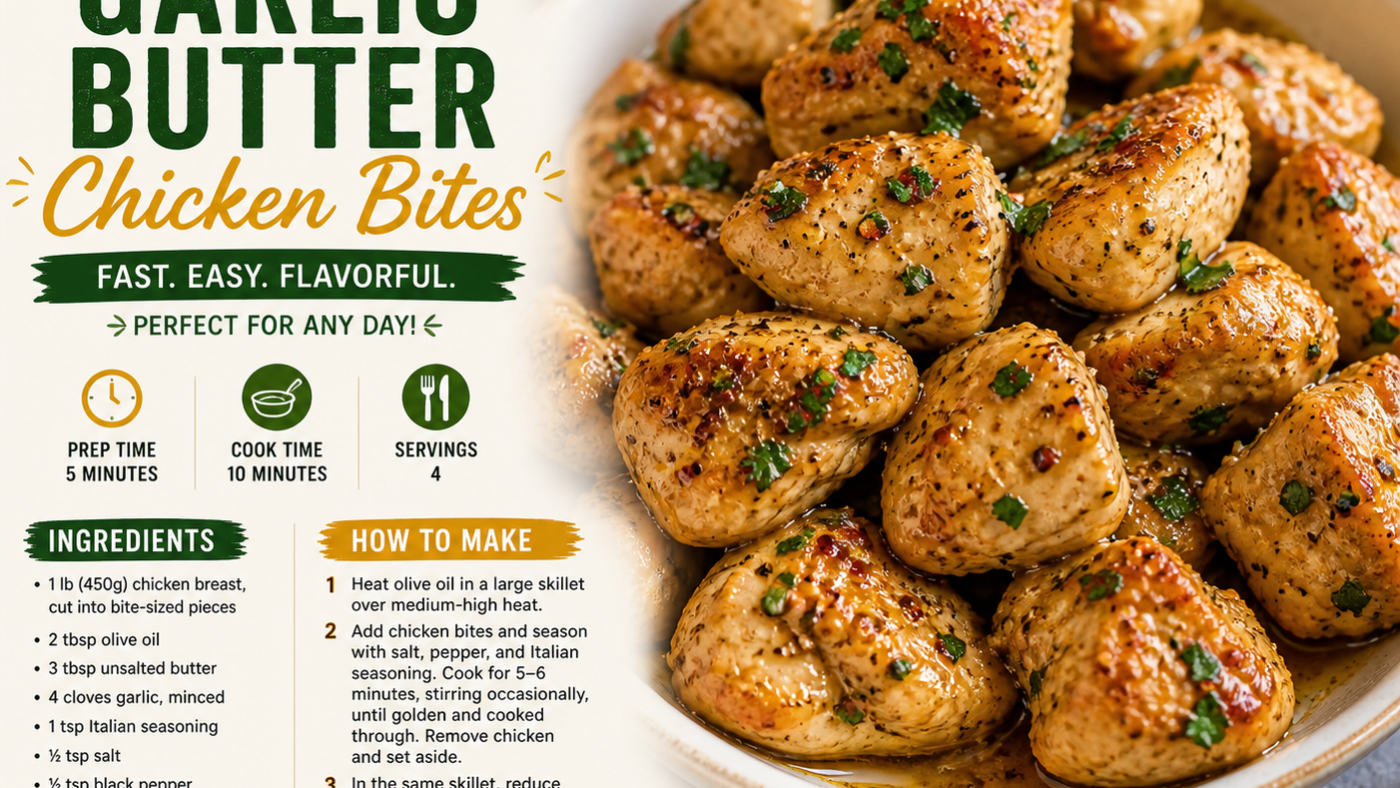 15-Minute Garlic Butter Chicken Bites