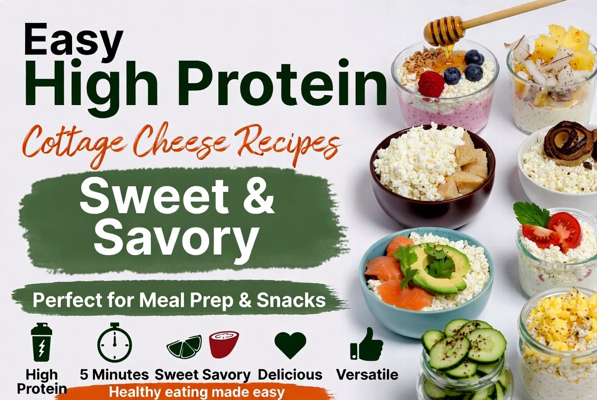 Easy High Protein Cottage Cheese Recipes (Sweet & Savory)