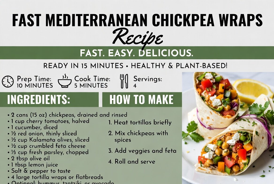 Fast Mediterranean Chickpea Wraps