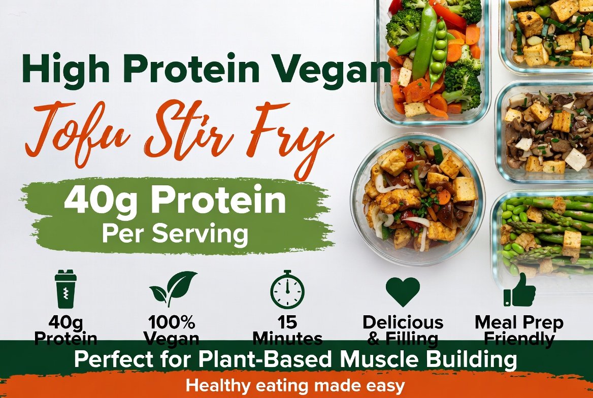 High Protein Vegan Tofu Stir Fry – 40g Protein Per Serving