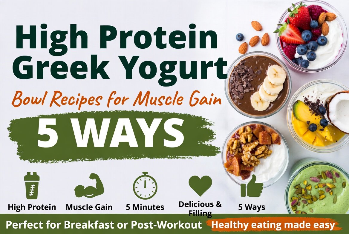High Protein Greek Yogurt Bowl Recipes for Muscle Gain (5 Ways)