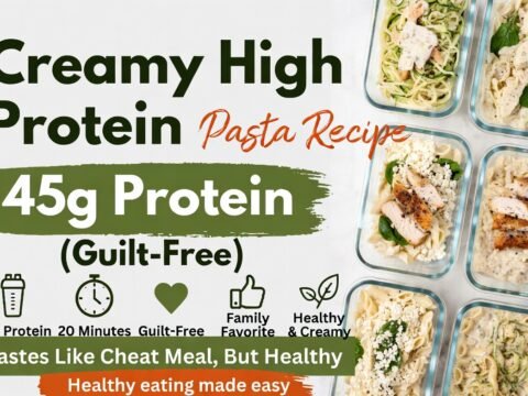 Creamy High Protein Pasta Recipe with 45g Protein (Guilt-Free)