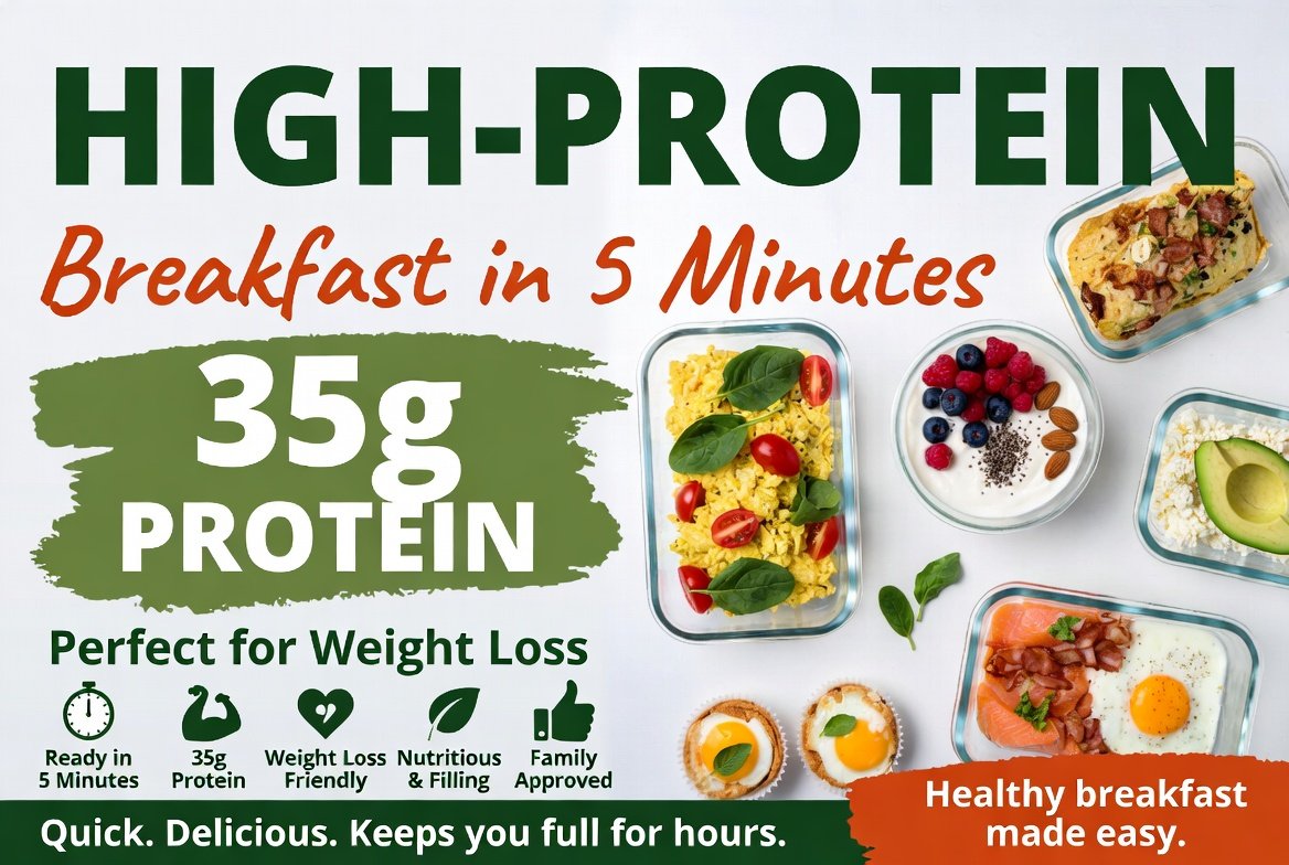 35g High Protein Breakfast in 5 Minutes (Perfect for Weight Loss)