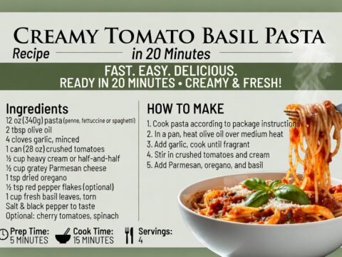 Creamy Tomato Basil Pasta in 20 Minutes